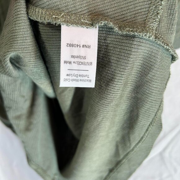 Marine Layer Womens Top M Green Lexi 10216 Twist Front Shirt Stretch Casual - Picture 3 of 10